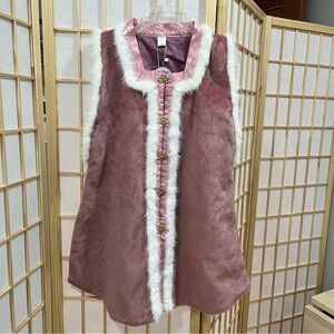Ming dynasty Chinese hanfu synthetic fur bijia vest